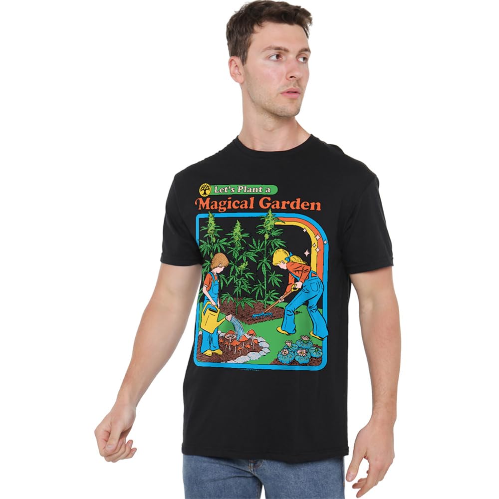 Steven Rhodes Magical Garden Unisex T Shirt, Black, XX-Large