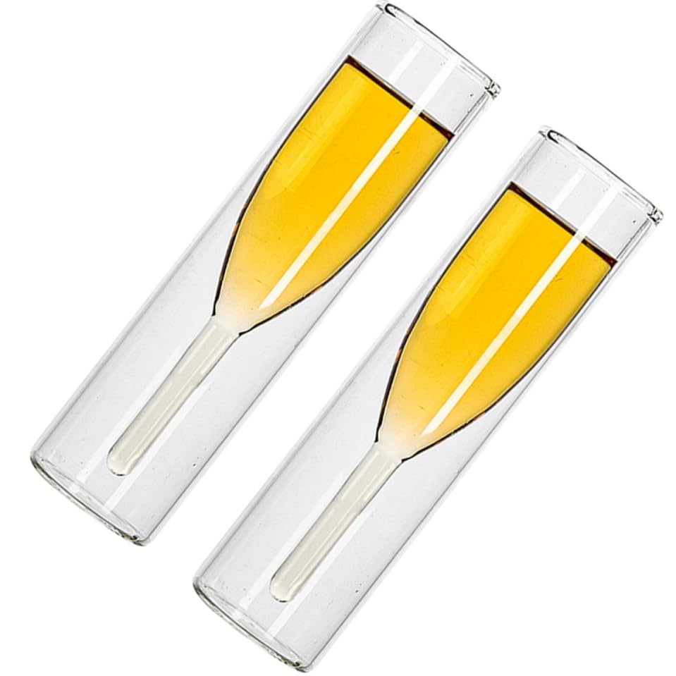 Copas de champán refinadas de vidrio de borosilicato fino con diseño de doble pared