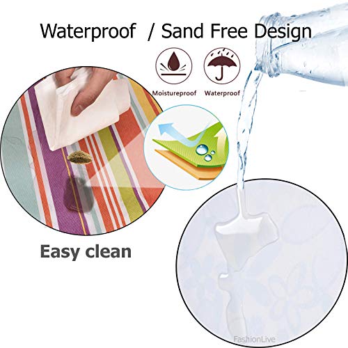 Beach Blanket Extra Large Picnic Blankets Sandproof Waterproof Outdoor Indoor Blanket Lightweight Handy Mat Portable Beach Mat for Camping Hiking Travel Park Grass - Image 5