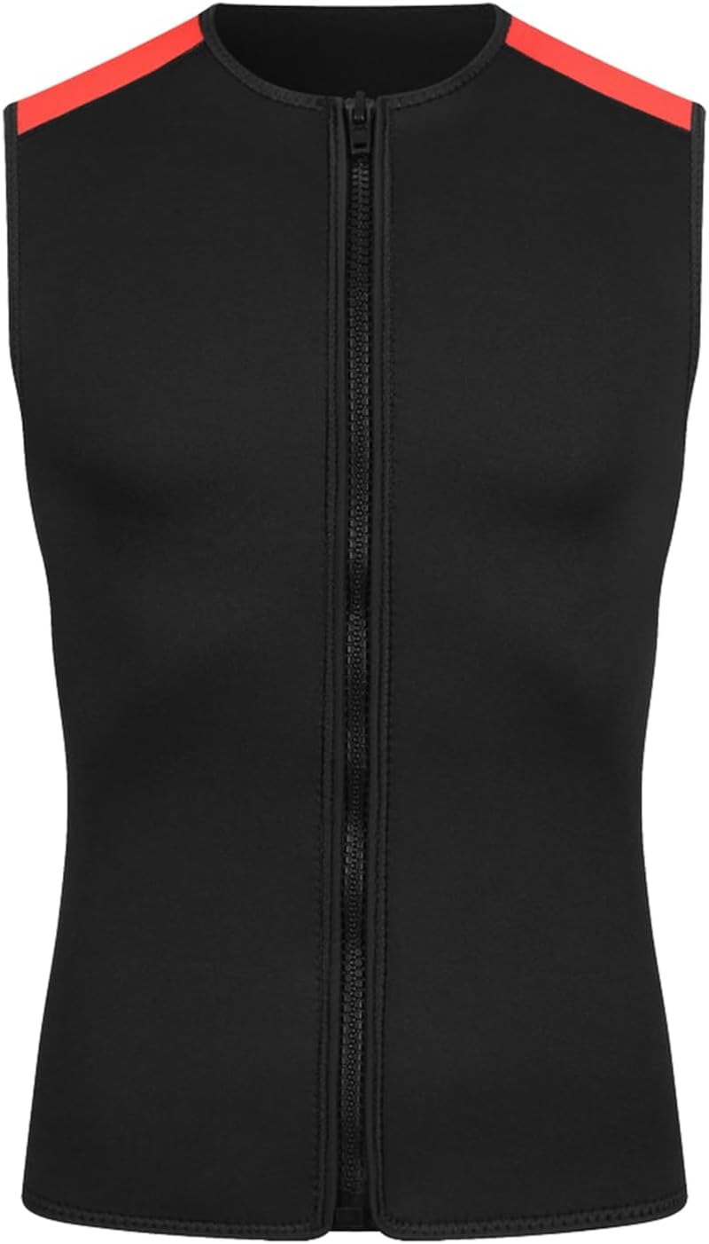 Generic 3mm Neoprene Thermal Vest Unisex Sleeveless Zipper Wetsuit Top Swimming Snorkeling Surfing Diving Vest (Black XL)