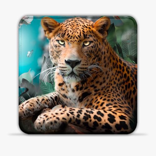 Tapis Souris Le léopard coloré (25X25) CM 9.84(in) Tapis Souris Jeu Tapis Souris Tapis Souris Portable à Surface Lisse et imperméable pour Ordinateur et Ordinateur Portable