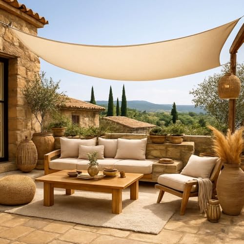 Voile d'ombrage rectangulaire imperméable et résistant aux UV - 6