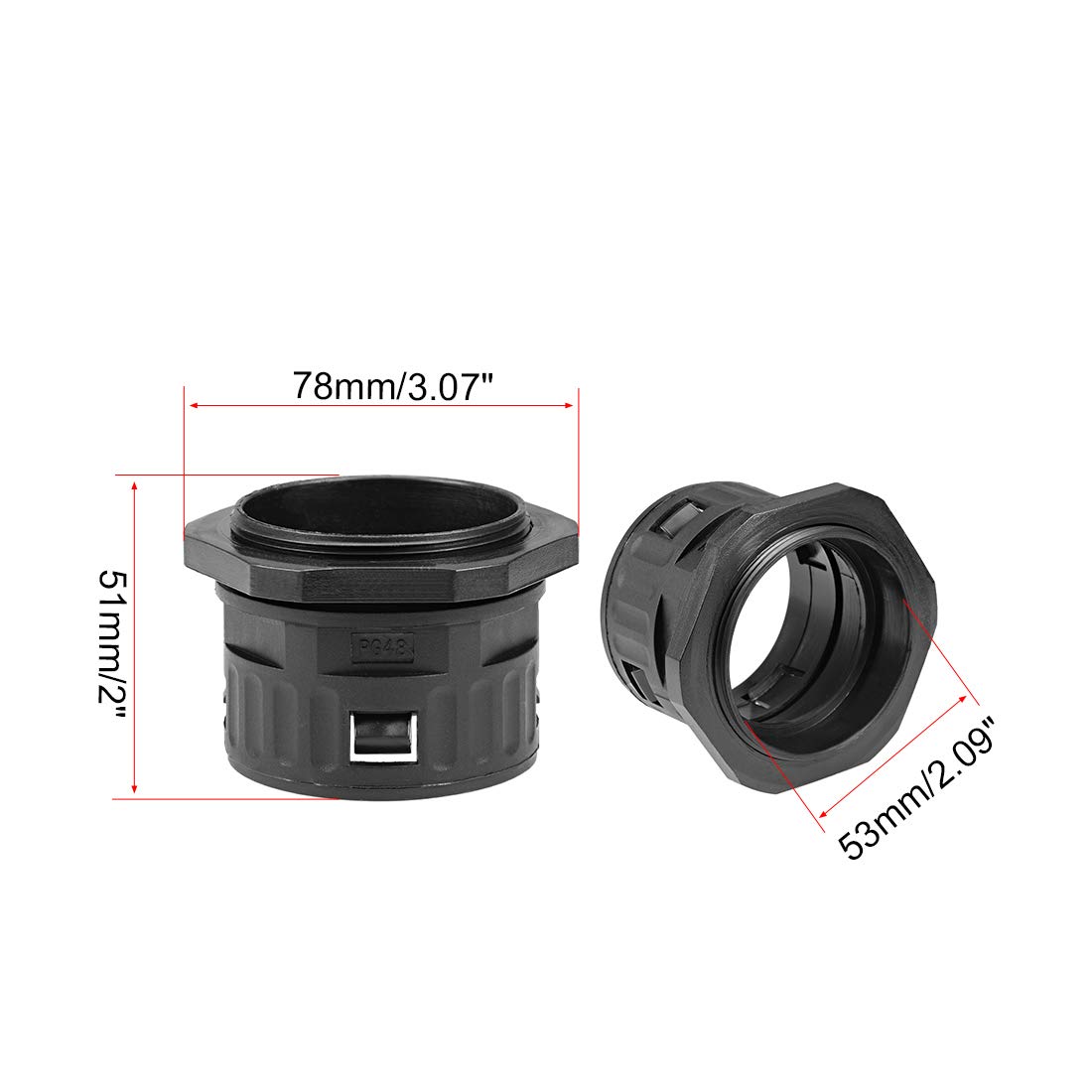 Sourcing Map Presse-étoupe Câble Connecteur Tube Ondulé Pinces Tuyau AD54.5 PG48 3Pcs Vis