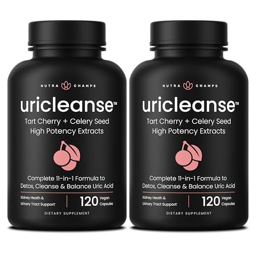Uric Acid Cleanse & Gout Support – Tart Cherry, Celery Seed, Chanca Piedra, Milk Thistle & Turmeric for Kidney Detox, Joint Comfort & Uric Acid Balance – 11-in-1 Natural Formula - 240 Count