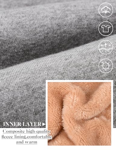 UMIPUBO Pantalones Chandal Hombres de Algodón Forro Polar de Invierno Cálido Pantalones Hombre Pantalón Jogging con Bolsillos y cordón Ajustable(Gris Medio,XL)