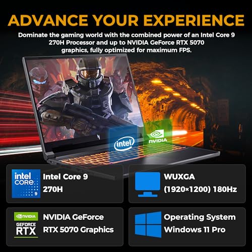 Image of Acer Nitro V 16 inch WUXGA 180Hz Display Gaming Laptop, Intel Core 9 270H, 32GB DDR5, 5TB Storage (4TB SSD&1TB Dock Set), NVIDIA GeForce RTX 5070, Backlit Keyboard, Num Pad, Wi-Fi 6, Win 11 Pro, Black