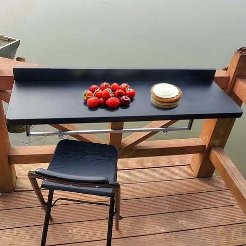 Table de balcon pliante murale réglable pour balustrade - 3