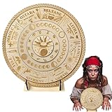 Heidnische Runen Brett - Mystischer heidnischer Kalender, Sternzeichen Tabelle, Runenbrett aus Holz graviert 30 cm, Himmlische Hexerei Kreis | Festival Dekoration Saison