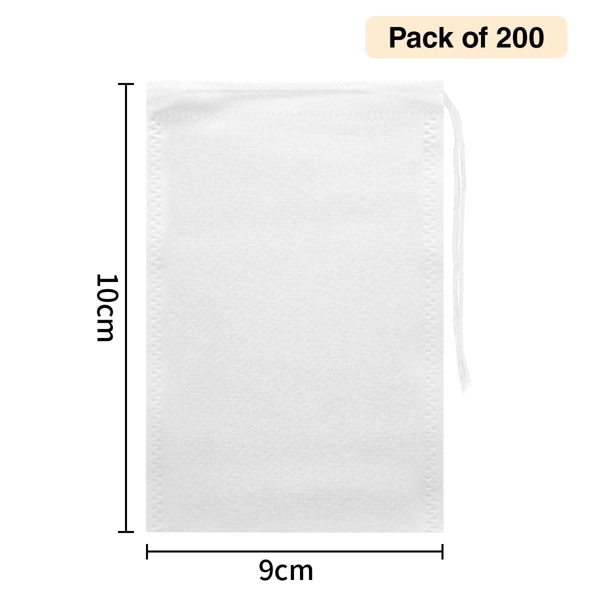 Bolsas de Té Cordón 200pcs 9x10cm Desechables Filtro Vacías para Té Café y Especia