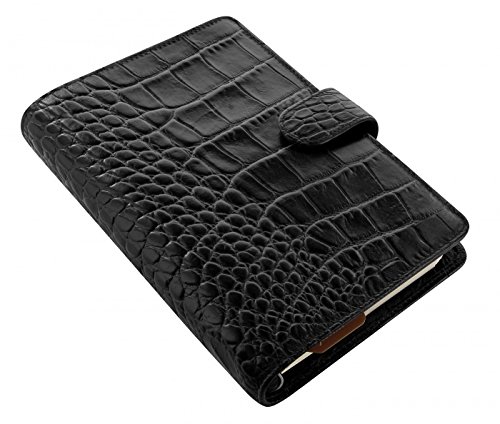 Filofax Klasyczny osobisty Croc czarny hebanowy 23mm segregator A6 cielę 026072