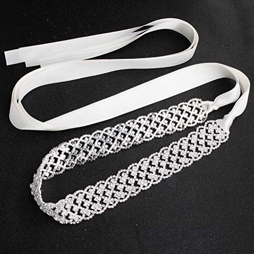 KESYOO Wedding Handmade Crystal Belt for Bridal Dress Elegant Waistband Accessory Silver for Brides and Special Occasions2