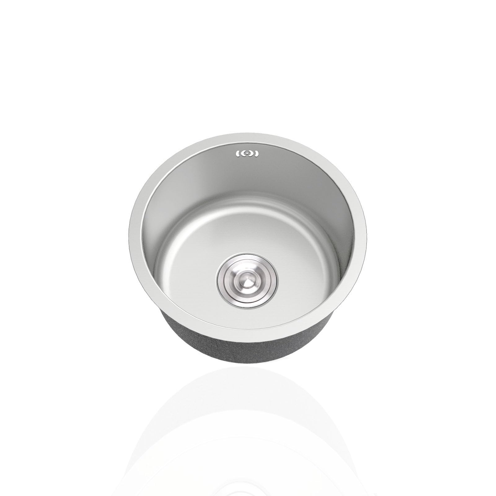 Évier de cuisine 1 bac rond Ø 36cm petit évier inox pour bateau