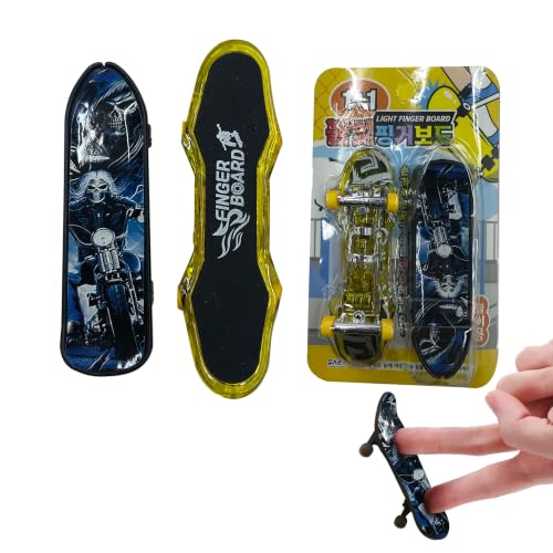 Image of TecoKart 2Pcs Luminous Finger Skateboard Toy with Projection Pattern | Mini Finger Board for Kids | Educational Toy, Pocket Skateboard for Boys & Girls | Gift for 5+ Years (Random Color)