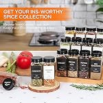 Empty Spice Jars with Labels 4oz 24Pack, AuroTrends Spice Containers with Labels- 4 oz Seasoning Containers with Preprinted Spice Labels for Pantry Organizers and Storage (4fl.oz, 24Pack)