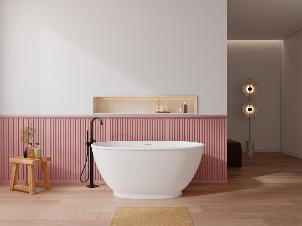 Vente-unique - Vasca da bagno freestanding 1 posto Mobula - acrilico - bianco