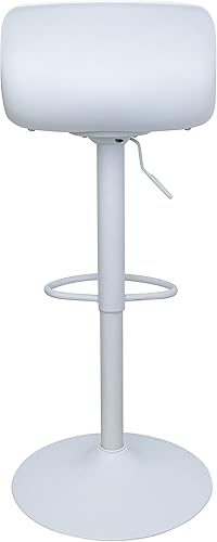 Miniatura 3 de Voohek Juego de 2 taburetes de bar giratorios modernos de altura de mostrador asiento de plástico con cojín respaldo taburetes de granja ajustables