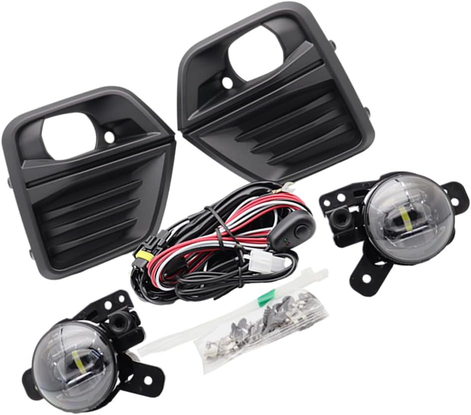 Front Bumper Fog Light Driver & Passenger Side, Driving Fog Light Assembly with Bezel and Harness, Compatible with Chevrolet Colorado 2023-2024