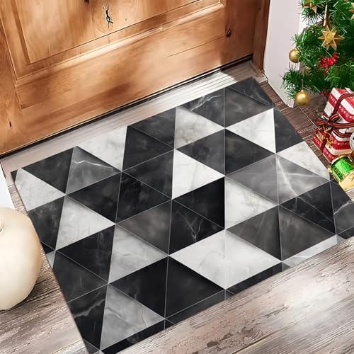Alfombra pequeña entrada casa GDJSMIN estilo azulejos de mármol decorativa para cocina y salón 4
