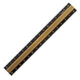 DESIGNPHIL 42270006 Midori Ruler, Aluminum & Wood Ruler, 5.9 inches (15 cm), Black