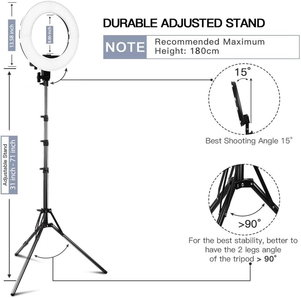 14 Lamps LED Light Makeup Light Selfie Annular Lamp with Stand Phone Holder for Video Photo