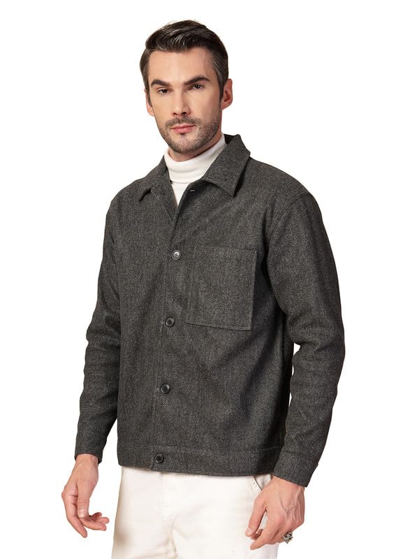 chkokko Men's Regular Winter Shacket Stylish Flannel Plaid Jacket Shirt-picture-34