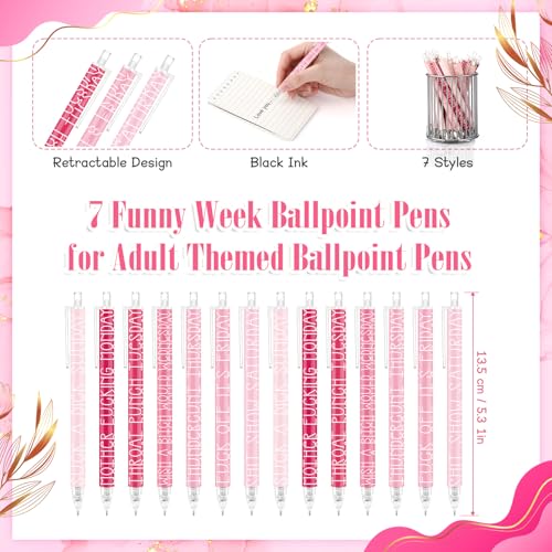 Image of Jetec 28-Piece Funny Adult Ballpoint Pens Set Days of The Week Daily Pen