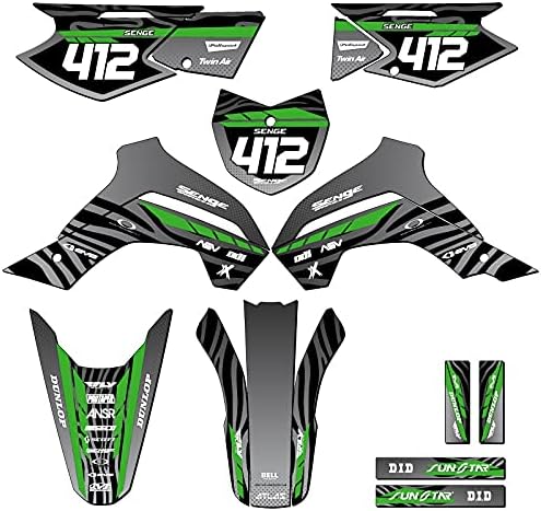 2021-2025 KLX 140 RF Tigre Black Senge Graphics Complete Kit with Rider I.D. Compatible with Kawasaki