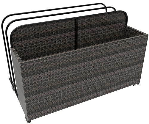 EUNHOO Flotador rodante junto a la piscina, contenedor de almacenamiento para piscina, organizador de almacenamiento al aire libre, toallero de ratán de polietileno para flotadores, accesorios de