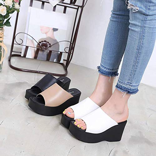 Image of epdavin Women's Simple Comfy Platform High Heel Slippers Slides
