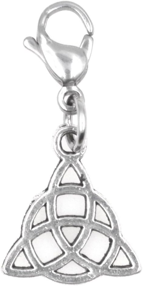Celtic Trinity Knot Triquetra Triangle Clip on Charm Necklaces Bracelets 95V