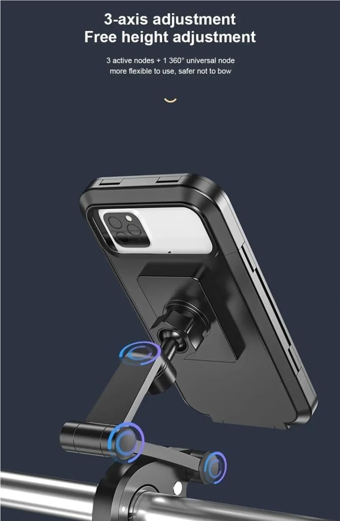 Supporto Smartphone Impermeabile Moto Bici Universale GPS Bicicletta 360° Girevole Regolabile