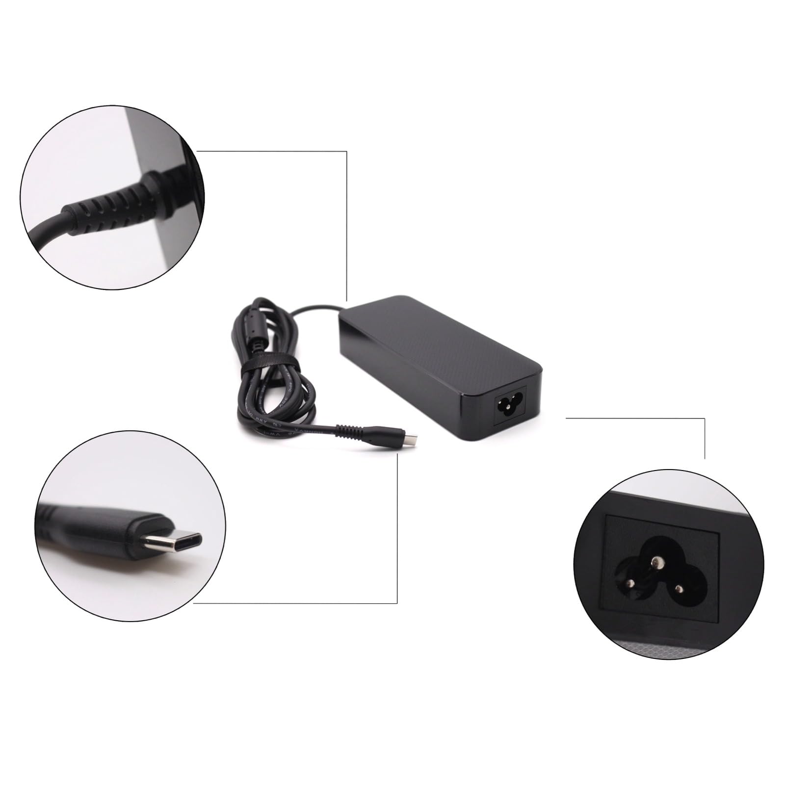 AJP 130W USB C Fast Charger for Lenovo ThinkPad E495 20NE, E595 20NF, ThinkPad X A485 20MU 20MV, A285 20MW 20MX, ThinkPad T590 20N4 20N5, ThinkPad P53s 20N6 20N6 7 Laptop TYPE 7 Laptop TYC Power