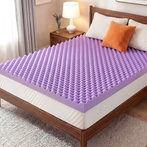 3 Inch Egg Crate Mattress Topper Twin Gel Infused Memory Foam Mattress Topper for Pressure Relief Breathable Mattress Pad Bed Topper in a Box CertiPUR-US Certified Purple 3875