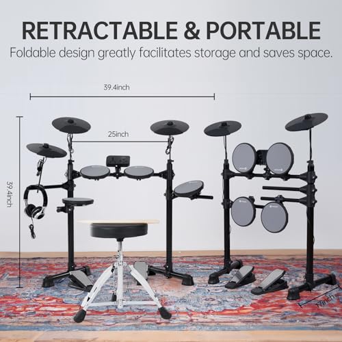 image for Vangoa Electric Drum Set Adult Full Size, Electronic Drums for Adults 