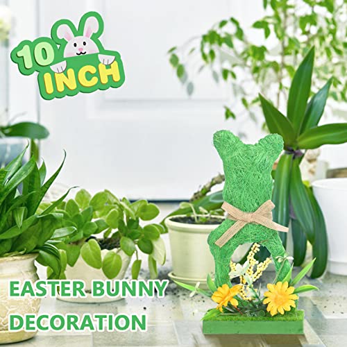 Super Holiday 3Pcs Easter Bunny Decorations, Rustic Green Garden Easter Rabbit Table Top Decor, For The Home Living Room Farmhouse Fireplace Spring Summer, Indoor. #TOP3