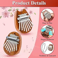 Mini Kalimba 8 touches, EEEKit 2 Packs Piano à pouces en bois, piano de poche Kalimba en forme de chat et de goutte avec… - Les Beatles, Paul McCartney, John Lennon, RIngo Starr, George Harrison Mini Kalimba 8 touches, EEEKit 2 Packs Piano à pouces en bois, piano de poche Kalimba en forme de chat et de goutte avec… – Image 3
