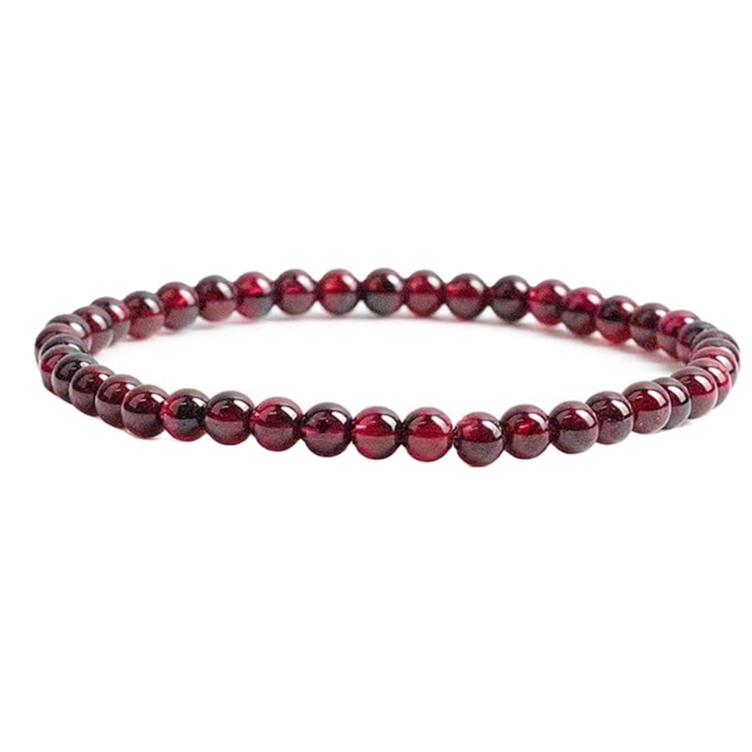 Natural Red Garnet 4mm Round Shape Smooth Cut Beads Stretchable Bracelet For Men & Women. Unisex Bracelet For Healing, Meditation, Prosperity, Gift & Luck|STBR_RR_08094-image-44