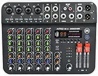 AMW SX8 v2 Mesa de Som, 8 Canais, 99 Efeitos DSP, USB-C, Interface de Áudio