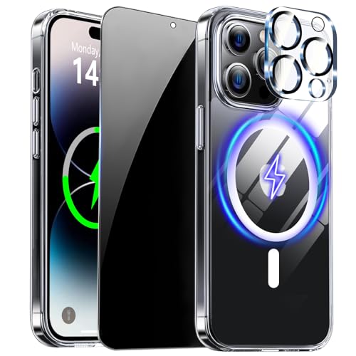 Image of for iPhone 14 Pro Case Clear with Privacy Screen Protector