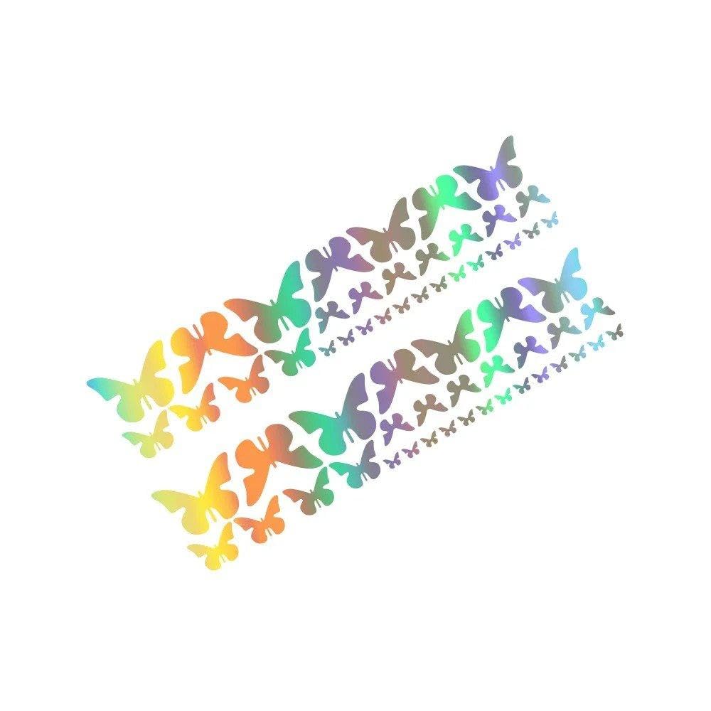 Car Side Door Stickers Fashion Beautiful Butterfly Graphic Vinyl Decals(Colorful Laser)