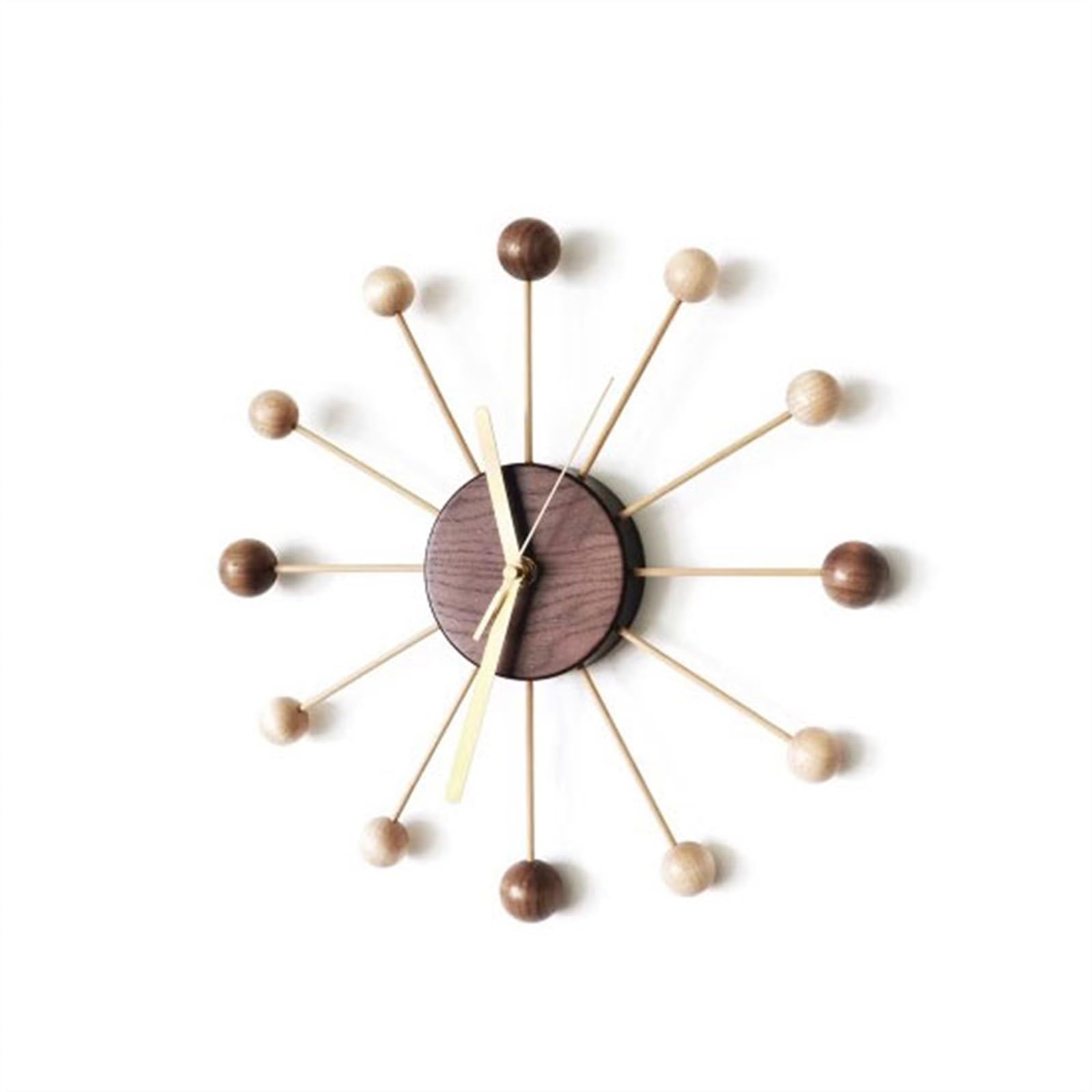 EINES Wall Clocks Living Room Household Creative Mute Clock Wooden Modern Simple Wall Clock Office Design Feeling(B)