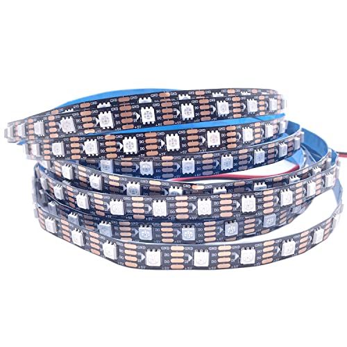 Image of DC 5V WS2813 Led Strip Light Dual Signal Individually Addressable 5m 30 LEDs WS2812B Updated Black White PCB (Black PCB IP20, 5M 60LED /M)
