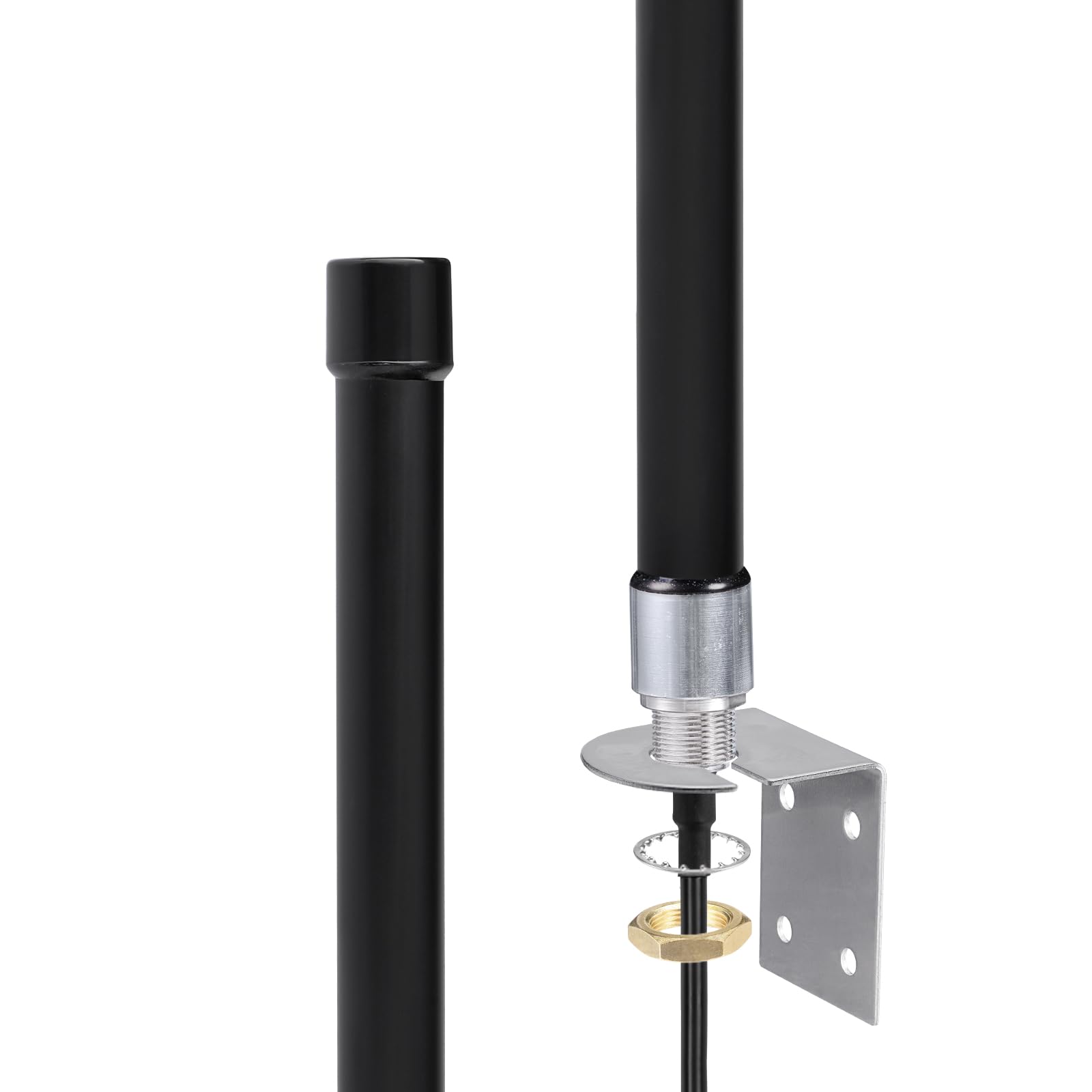 Bingfu 4G LTE Antenne Outdoor Große Reichweite 6 dBi SMA/RPSMA Wandmontage wasserdichte Glasfaserantenne mit 3 m Kabel kompatibel mit 4G LTE-Router Gateway Modem Sicherheitskamera, Mattschwarz