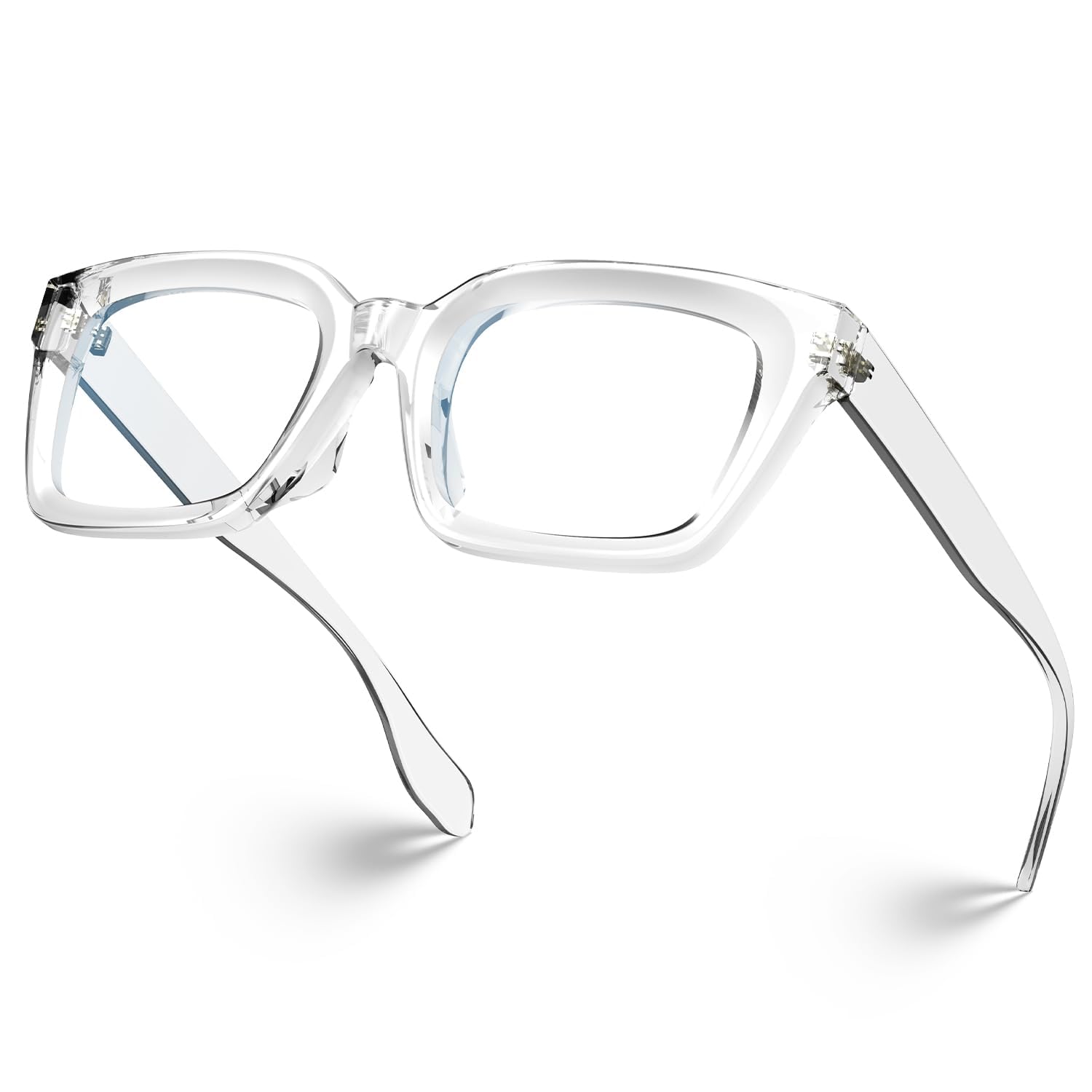 Blaulicht-blockierende Brille mit Anticomputer-Blendung, für Gaming und Lesen, für Damen und Herren, farblos, Large