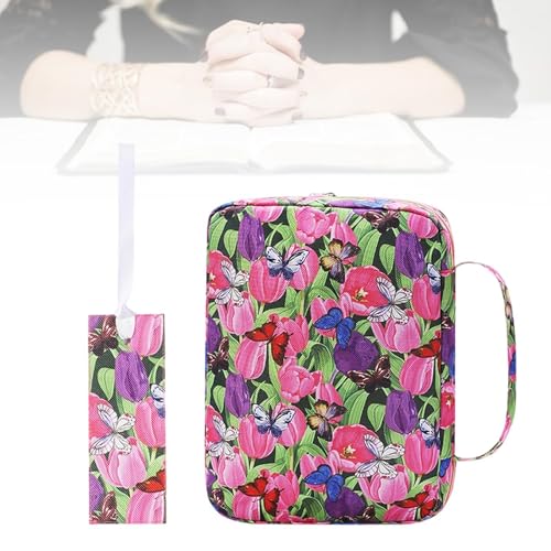 F Fityle Housse de Bible Étui de Protection Pochette Livre Sac Transport Fermeture Éclair Poignée Oxford Léger Anti-poussière Convient à La Lecture Étud, Style B – vue 6