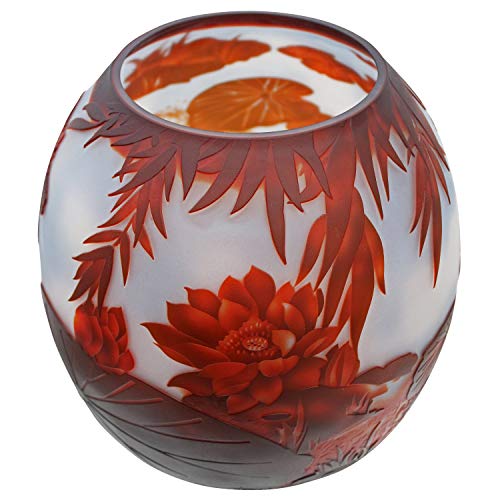 Vase Replika nach Galle Gallé Lotusblüte Glas Antik-Jugendstil-Stil Kopie c14 Vase Replika nach Galle Gallé Lotusblüte Glas Antik-Jugendstil-Stil Kopie c14