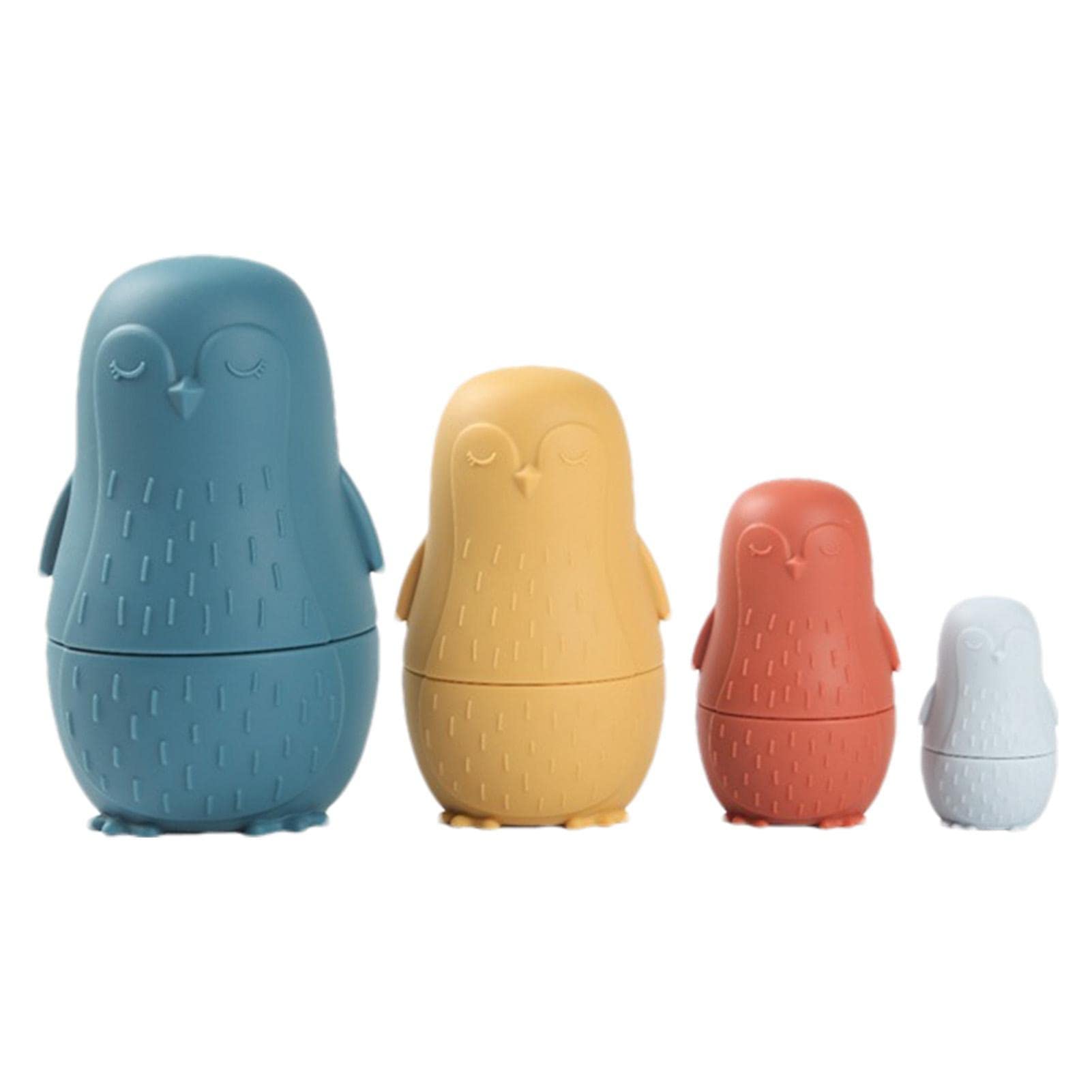Nesting Toys, Penguin Nesting Dolls for Toddlers, Russian Nesting Doll, Silicone Matryoshka Doll, Silicone Nesting Doll, Food Grade Baby Pacifier Bami