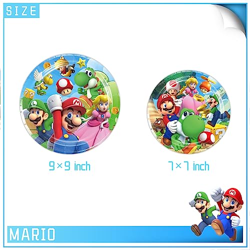Super Mario Bros Party Tableware,Super Mario Birthday Party Supplies,Table Cover - Plates - Napkins and More, Serves 20 Guests