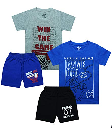 Image of MIST N FOGG Boys Cotton Half Sleeve Tshirt & Shorts Set of 2
