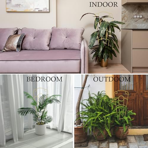 Image of 30 Inch Trellis for Climbing Plants Indoor 4 Pack Indoor Plant Trellis for Potted Plants Metal Garden Trellis for pots Indoor Outdoor for Monstera Pothos Vine Ivy Hoya(4Pcs 30inch Gold)